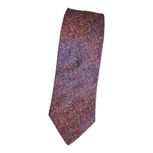 RICHARD JAMES Men's 100% Silk Necktie LUXURY Tie Blue Red Yellow Art W:3.8" EUC